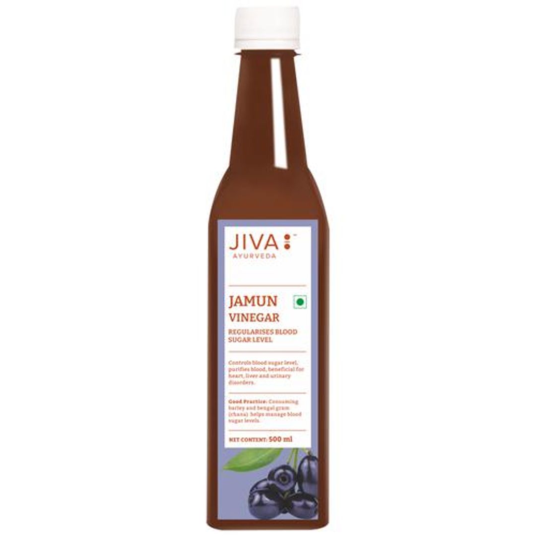 Jiva Ayurveda Jamun Vinegar - Controls & Regularises Blood Sugar Levels, 500 ml 