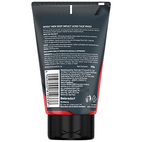 Buy Nivea Men Face Wash Deep Impact Acne Online at Best Price of Rs