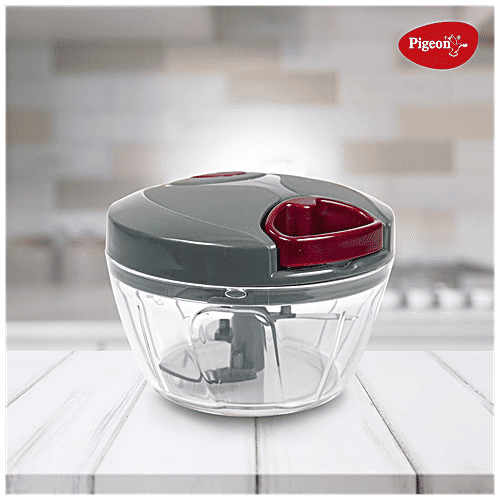Buy Pigeon Mini Chopper Fruits & Vegetable With 3 Blades, Grey Online