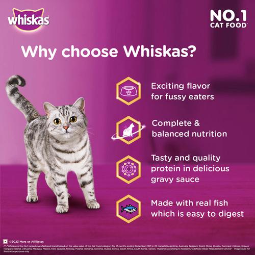 Whiskas Tasty Mix Wet Cat Food - Adult, 1+ Years, Tuna With Kanikama & Carrot In Gravy, 70 g  