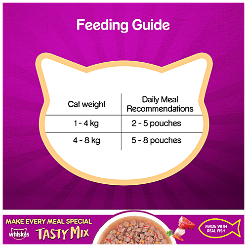 Whiskas Tasty Wet Cat Food - Tuna Fish With Kanikama & Carrot In Gravy, 1+ Year, 70 g (Pack of 24)