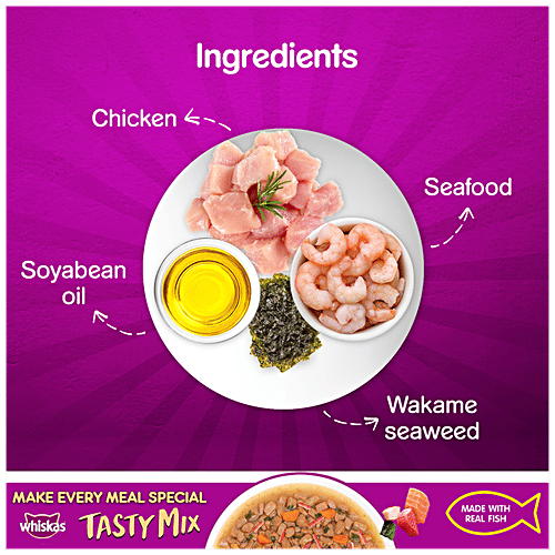 Buy Whiskas Tasty Mix Wet Cat Food Seafood Cocktail Wakame Seaweed In