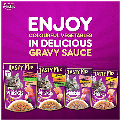 Buy Whiskas Tasty Mix Wet Cat Food Seafood Cocktail Wakame Seaweed In