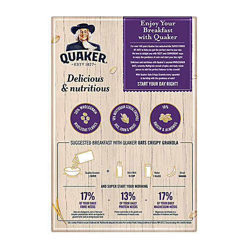 Quaker Oats Crispy Granola - Raisin & Almonds, 400 g  