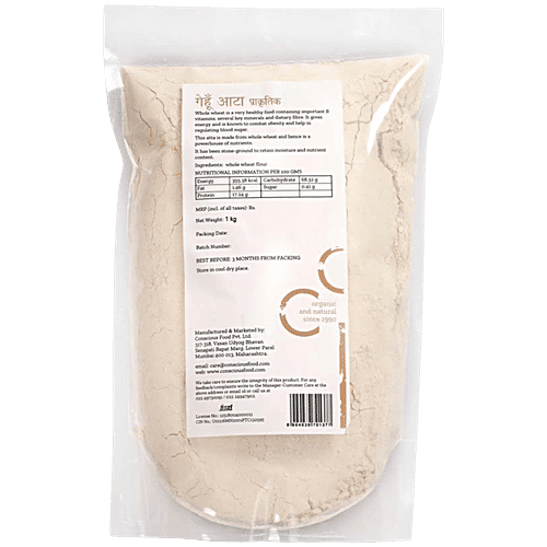 Conscious Food Whole Wheat Flour, 1 kg  