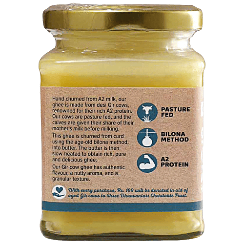 Conscious Food Gir Cow Ghee - Rich In Fatty Acids, High In Protein, Intense Aroma, Taste, 200 ml  