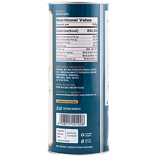 Chekko Virgin Mustard Oil/Kachi Ghani - Cold Pressed & Unrefined, 1 L