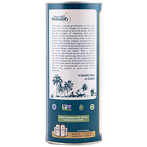 Chekko Virgin Mustard Oil/Kachi Ghani - Cold Pressed & Unrefined, 1 L