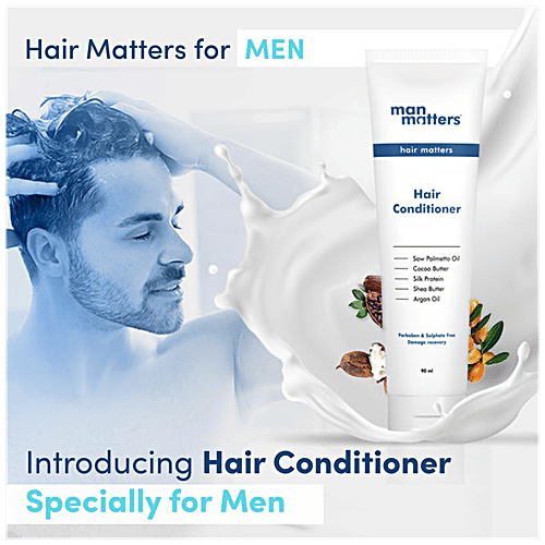 Man Matters Hair Conditioner - Infused With Shea butter & Argan Oil, Repairs Dry, Damaged Hair, 90 ml  