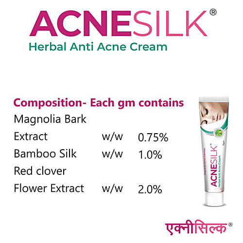 Green Cure Acnesilk - Herbal Anti Acne & Pimple Cream, 15 g  