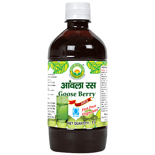 Basic Ayurveda Goose Berry/ Amla Ras Juice - Organic Herbal, Supports Heart & Eyesight, 1 L  