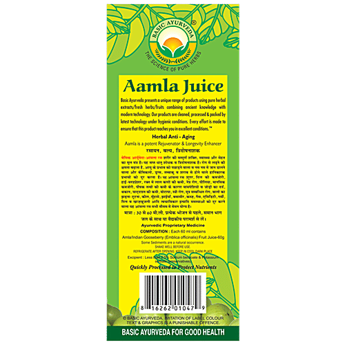 Buy Basic Ayurveda Goose Berry/ Amla Ras Juice Organic Herbal