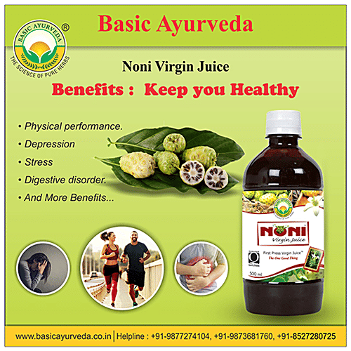 Buy Basic Ayurveda Noni Virgin Juice Organic, Improve Immunity, Pain