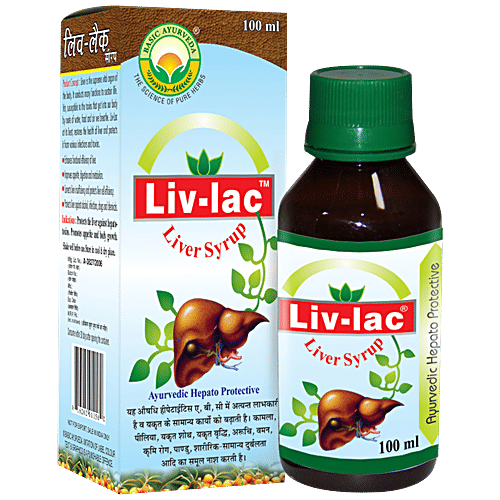 Basic Ayurveda Liv- Lac Liver Syrup - Protects Liver Against Alcohol & Infection,Fatty Liver, 100 ml  
