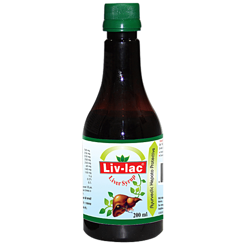 Basic Ayurveda Liv- Lac Liver Syrup - Improves Appetite,  Effective for Fatty Liver, 200 ml  