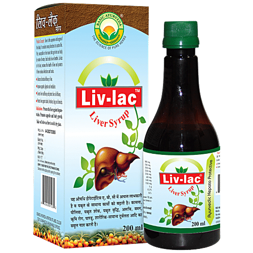 Basic Ayurveda Liv- Lac Liver Syrup - Improves Appetite,  Effective for Fatty Liver, 200 ml  