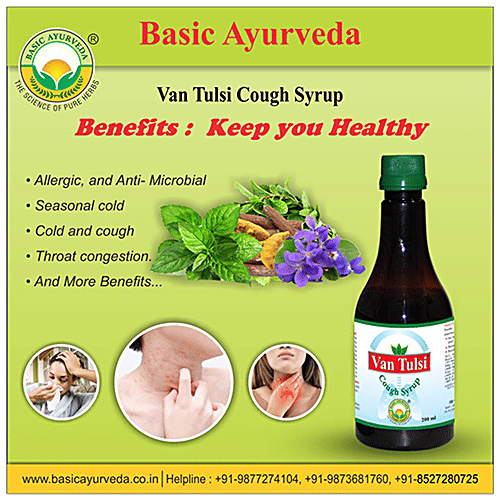 Buy Basic Ayurveda Van Tulsi Cough Syrup Common Cold & Cough, Anti