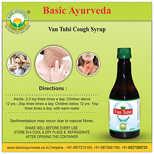 Buy Basic Ayurveda Van Tulsi Cough Syrup Common Cold & Cough, Anti