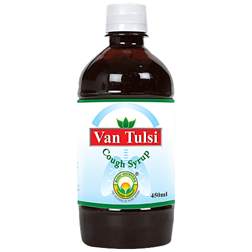 Basic Ayurveda Van Tulsi Cough Syrup - Common Cold & Cough, Anti- Microbial & Anti Allergic, 450 ml  