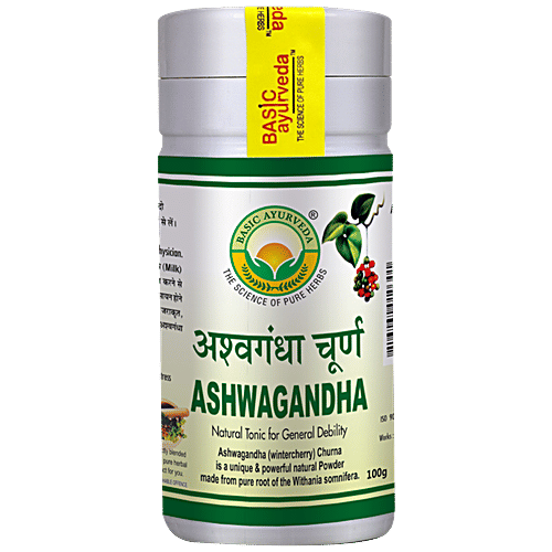 Buy Basic Ayurveda Ashwagandha Churna Reduce Inflammation, Improves