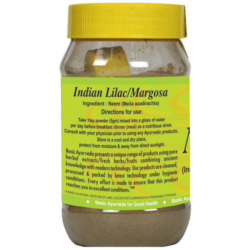 Buy Basic Ayurveda Neem Leaf Powder - Treating Chicken Pox & Small Pox ,  Reduce Hair Loss | Improve Skin Tone | Improve Body Mechanism |  Antipyretic. Online at Best Price of Rs 160 - bigbasket