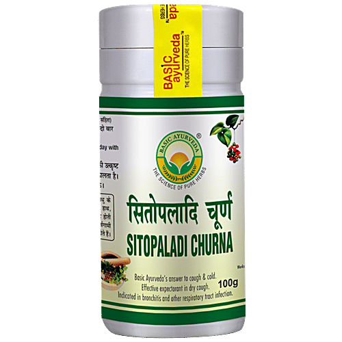 Buy Basic Ayurveda Sitopladi Churna Helpful In Cold & Cough
