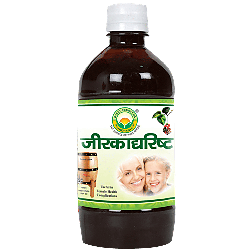 Basic Ayurveda Jeerkadyarishta Syrup - Improves Digestive System, Fever & Infections, 450 ml