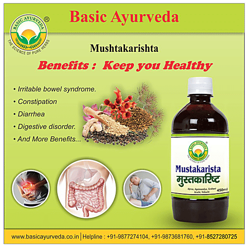 Buy Basic Ayurveda Mushtakarishta Syrup Digestive Disorders