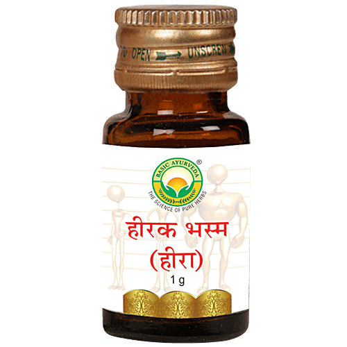 Basic Ayurveda Heerak Bhasma / Heera - Helps Fight Infection, Aids Immunity &Stamina, 1 g  