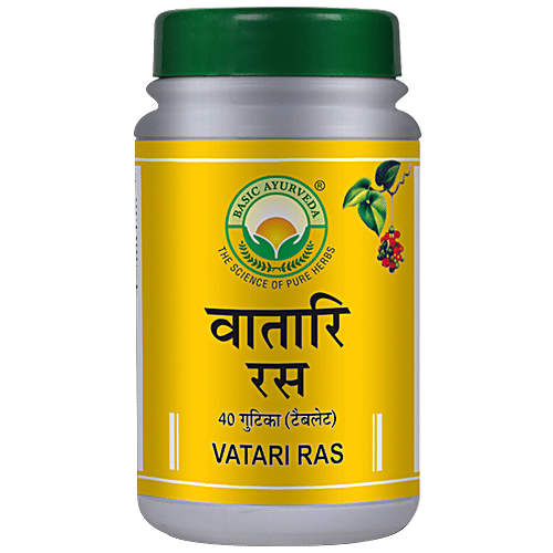 Basic Ayurveda Vatari Ras - Relieves Indigestion & Improves Digestion, 40 pcs  