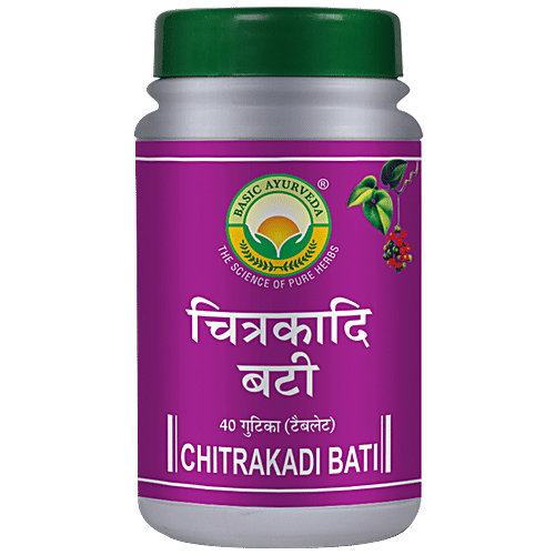 Buy Basic Ayurveda Chitrakadi Bati Relieves Constipation, Improves Digestion Online at Best