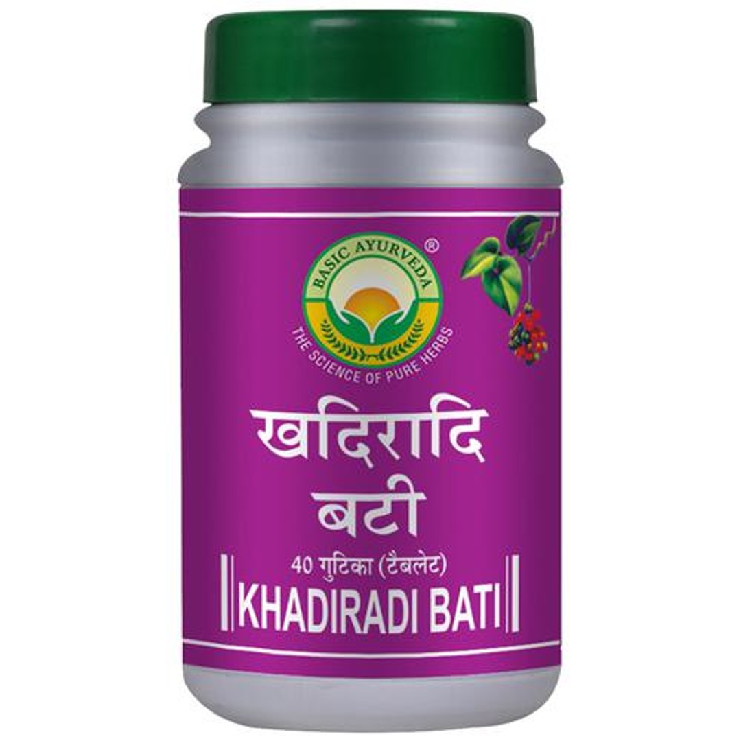 Buy Basic Ayurveda Khadiradi Bati For Mouth Ulcers & Bad Breath
