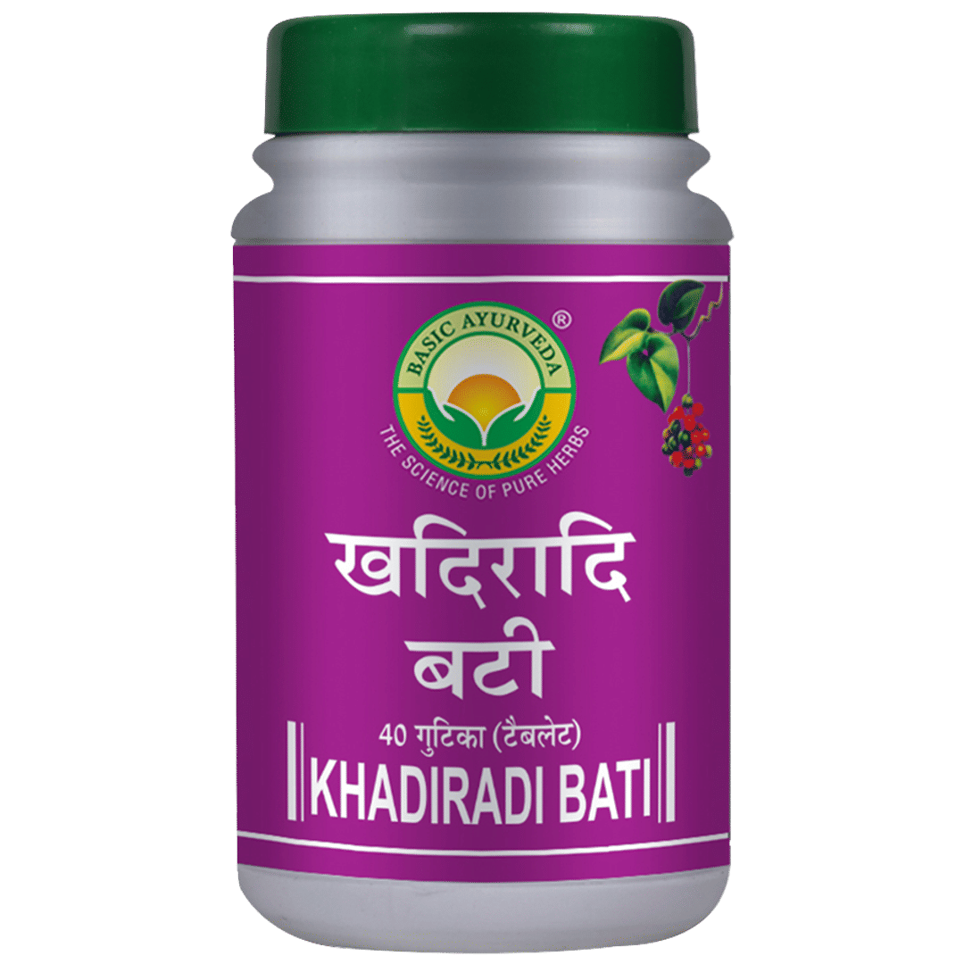 Buy Basic Ayurveda Khadiradi Bati For Mouth Ulcers & Bad Breath