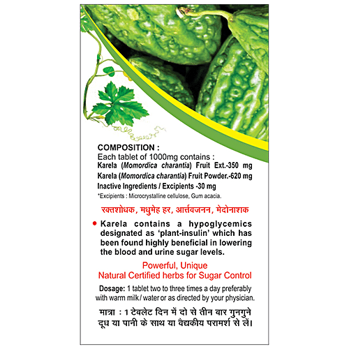 Buy Basic Ayurveda Karela/Bitter Gourd Tablets Diabetes Control, Skin