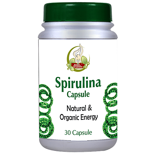 Buy Basic Ayurveda Spirulina Capsules High Nutrition, For Overall Energy, Digestive System