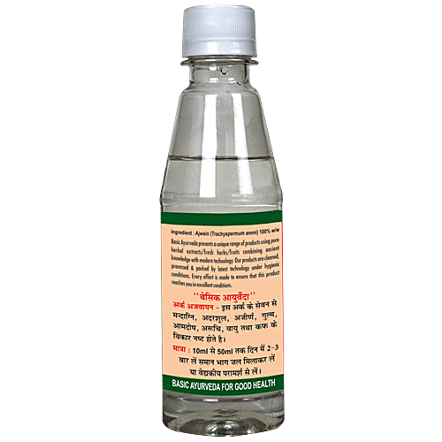 Buy Basic Ayurveda Ajwain Ark Infused Carrom Seeds Water, Relieves