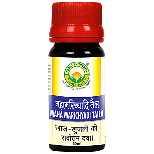 Basic Ayurveda Maha Marichyadi Taila - Relieves Itch, Ideal For Skin Conditions, 50 ml