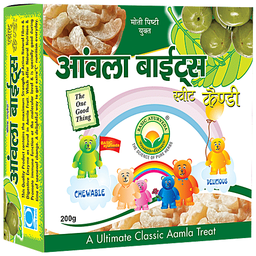 Buy Basic Ayurveda Aamla Bites Sweet Candy, Chewy & Vitamin C Rich