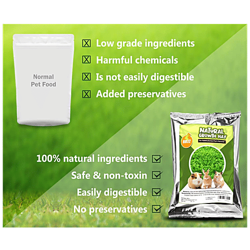 Boltz Growth Hay For Rabbits, Guinea Pigs & Hamsters, 600 g  