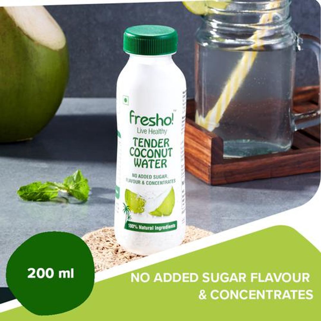 Fresho Tender Coconut Water - No Added Sugar, Flavours, 200 ml Bottle