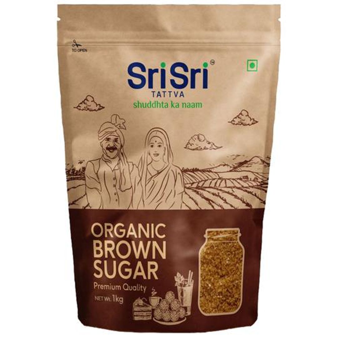 Sri Sri Tattva Organic Brown Sugar, 1kg - Natural & Refined Cane Sugar - Premium Quality - Rich in Minerals, 1 kg 