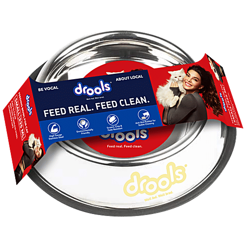 Drools Stainless Steel Feeding Bowl For Cats, 225 ml  