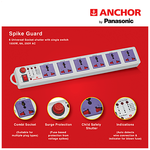 Buy Anchor by Panasonic Extension Board Plastic, Spike Guard 22579, 1
