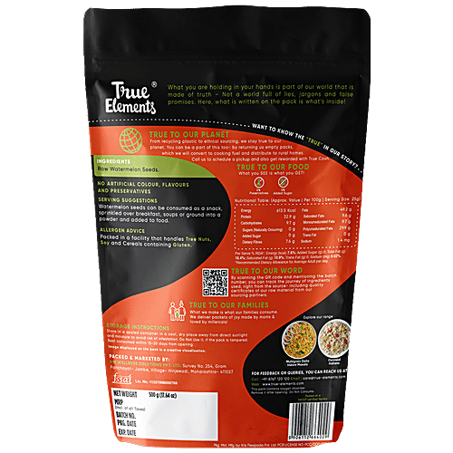 True Elements Raw Watermelon/Magaj Seeds - Protein-Rich, 500 g