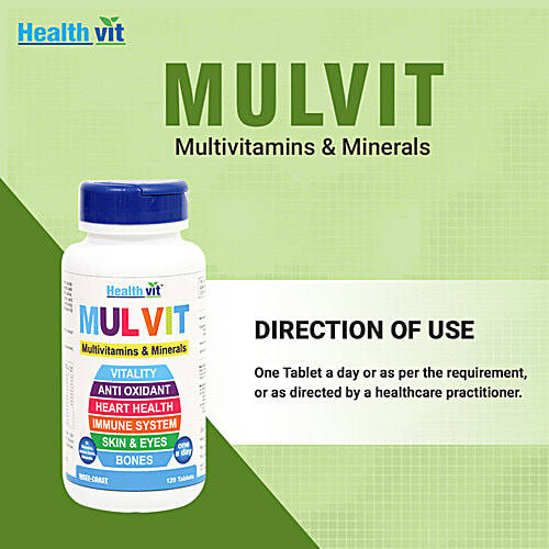 Healthvit Health Supplement - Mulvit Multivitamins and Minerals Tablets, 60 pcs