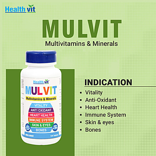 Healthvit Health Supplement - Mulvit Multivitamins and Minerals Tablets, 60 pcs