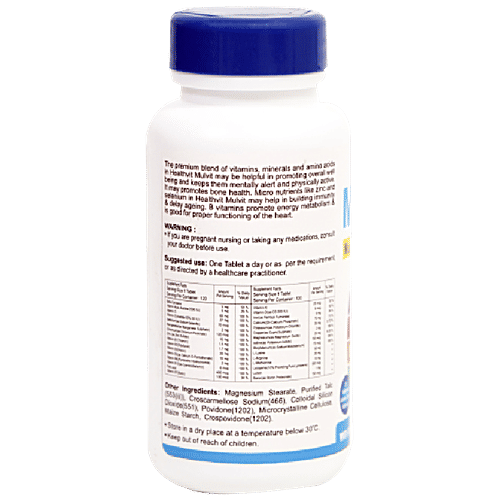 Healthvit Health Supplement - Mulvit Multivitamins and Minerals Tablets, 60 pcs