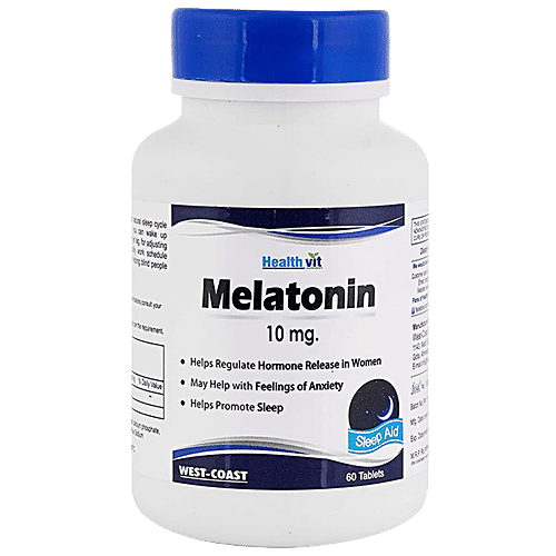 Healthvit Health Supplement- Melatonin Tablets, 10 mg, 60 pcs  