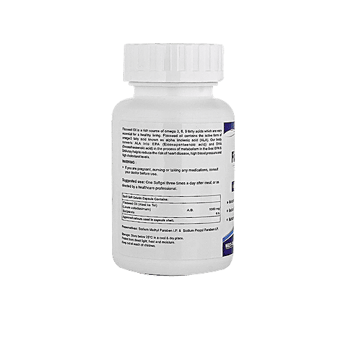 Buy Healthvit HealthVit Flaxseed Oil Softgels 1000 mg 60 Softgels For Natural Source of OMEGA 3
