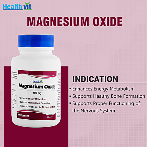 Buy Healthvit Magnesium Oxide High Absorption Capsules, 400 mg Online